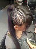 ハートコーンロウ　トリックヘアー