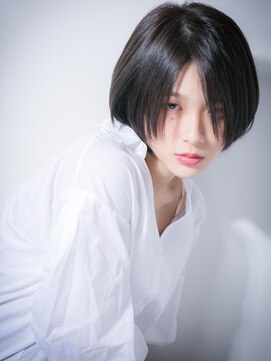 カバーヘア ブリス 北浦和(COVER HAIR bliss) モードな黒髪前下がりセンシュアルショートw北浦和20代30代40代