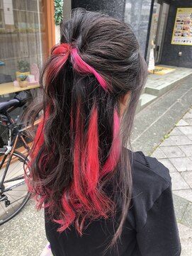 クロスオーバー(CROSS OVER) 【crossover峰松】ピンクレッドインナーハイライト♪