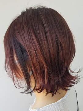 チェリーコーク(HAIR CHERRY COKE) イヤリングカラー×エアリーボブ