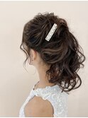華やかポニーテール ヘアセット