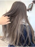 20代30代髪質改善カラーラベンダーベージュ毛先パーマ透け感