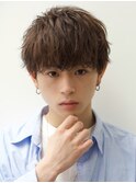 波巻き束感ショートマッシュパーマハイライト