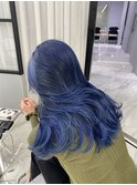 ネイビーブルー×レイヤーカット