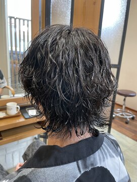 シュエット(chouette) 【メンズウルフ×波巻き縦落ちMIX】