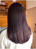 ピンクブラウン 艶髪 髪質改善 韓国風 顔まわり 顔周り