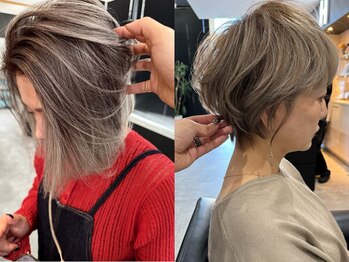 エイチ(H)の写真/脱白髪染め！白髪を活かしたデザインで、今までと違ったカラーを楽しみませんか？[白髪ぼかし/ハイライト]