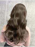 ヘーゼルベージュ　ブリーチなし　レイヤーカット　海外風