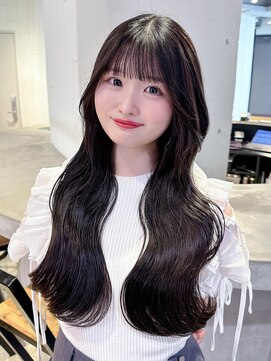 アルバム 池袋(ALBUM) 暗めカラーロングおくれ毛前髪カットグレージュ_F50856