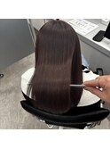レッドブラウン×髪質改善縮毛矯正