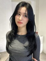 ゼスト パーク(ZEST PARK)&nbsp;ブルーブラックロングレイヤー顔周りハッシュ　kanon