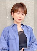 ハンサムショート/丸みショートボブ/20代30代40代50代/顔周り