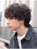 原宿波巻きシャドウパーマラウンドマッシュウルフカット刈り上げ