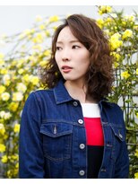 ニコヘアー(niko hair) かきあげパーマスタイル▽LINEID@vey3047y