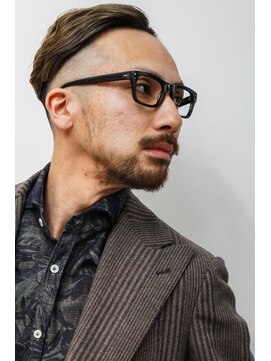 メリケンバーバーショップ コウベ(MERICAN BARBERSHOP KOBE) 刈り上げオールバックツーブロックビジネスstyleにイメチェン#5