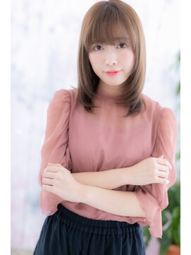 ミック 日暮里店(miq) フェザーバングが大人かわいい…ミディアムウルフレイヤーb