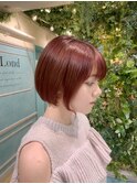 Lond fleur林　丸みショートボブ×ラベンダーピンク