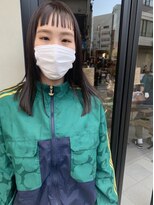 ヘアー アイス ルーチェ(HAIR ICI LUCE) 担当西田 オン眉 ぱつっとボブ ナチュラルストレート ツヤ髪