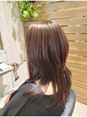 プロテスTR大人ツヤ髪ウルフ風レイヤーロングナチュラル