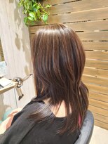 ヘアサロン フラット(hair salon flat)&nbsp;プロテスTR大人ツヤ髪ウルフ風レイヤーロングナチュラル