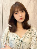 ルームバイシー 新宿(Loom. by Sea)&nbsp;韓国風前髪/シルキーベージュ/グレージュカラー/斜めバング