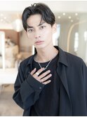 モテるメンズ波巻きツーブロック韓国風黒髪マッシュパーマウルフ