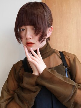 ノイカーム(noi Calm) 顔周りレイヤーカットグレージュカラーくびれボブベージュカラー