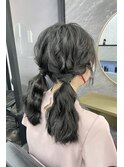 ヘアセット×もこもこツインテール