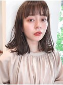 say. ぱっつん前髪 レイヤーボブ ニュアンスカラー アースカラー