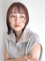 ぷつっとボブ　切りっぱなしボブ　外ハネボブ　顔まわりレイヤー