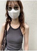 20代30代大人可愛いロングウルフくせ毛風パーマアッシュベージュ