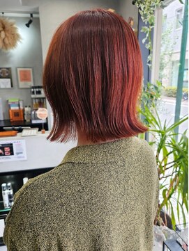 シャムオーツー 国分寺(CHAM:O2) 外ハネボブ/レッドカラー/ブリーチなし/イルミナカラー