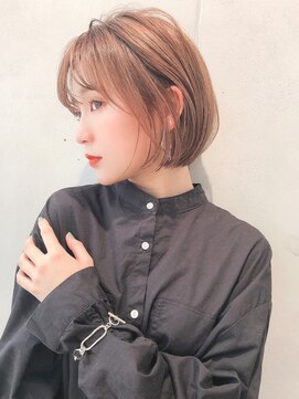 セイドット リー(Say. Ree) say.イメチェン外ハネボブ美髪ミルクティーベージュワイドバング