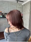 福島ベシックカットカラー伸ばしかけミニウルフレイヤーボブ