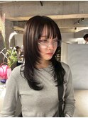 髪質改善　くびれヘア　アプリコットオレンジ　ハイライトカラー