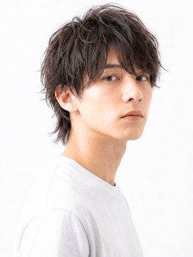 波巻きパーマ/センターパート/ニュアンスパーマ/メンズマッシュ