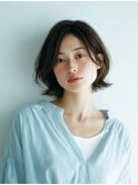 ミルクブラウン/ダークパープル/ナチュラルショート/夏/センター