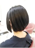 ショートボブ/髪質改善/美髪エステ/30代40代/黒髪/耳掛け/