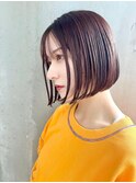☆ミニボブ  切りっぱなしボブ オレンジブラウン