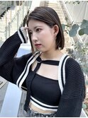 NUDE ワンレングスボブぶつ切りボブ10代20代30代40代 結べるボブ