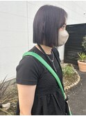 ラベンダーグレー×切りっぱなしボブ