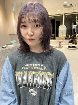 アースコアフュールボーテ 川越店(EARTH coiffure beaute) ラベンダーベージュ_フェイスレイヤー_くびれボブ