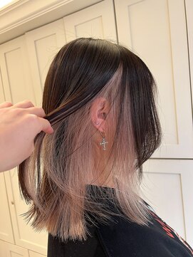 ベレーザ 渋谷(BELEZA) 6228グレーベージュハイトーングラデーションインナーカラーボブ