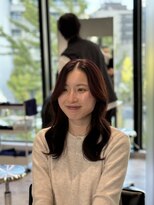 リアン バイ キートス(Lien by kiitos)&nbsp;ボルドーカラー/暖色/ブリーチなしカラー/くびれミディアム