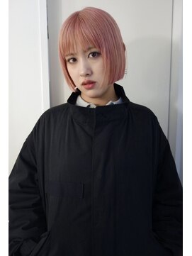 レコ 渋谷(LECO) ミニボブハイトーンペールカラーピンクカラーブリーチカラー