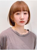Say.ショートボブホワイトグレージュ地毛風ストレートミニボブ