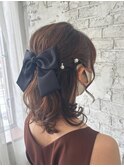 ハーフアップアレンジ ヘアセット 池袋 ヘアメイク