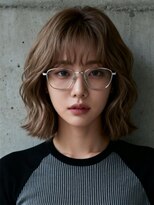 エイチ ウルフカット 大阪梅田(811)&nbsp;レイヤーボブヘアカラーバレイヤージュ50代くるみちゃんヘア