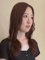 トップヘアー アヴェニュー 刈谷(TOPHAIR Avenue)&nbsp;刈谷艶髪透明感ワインレッドくびれレイヤーロング顔まわり