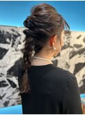 編み込みヘアアレンジ
